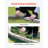 Faux Stone Landscape Edging, 46.4 x 2.2 in Realistic Lawn Edging, Flexible Brick-Sized Garden Edging Border with Anchoring Spikes, Fade-Resistant Yard Edging for Driveways Walkway Beige